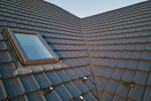 close up of attic window on roof in Arizona