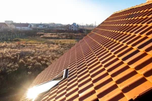 sun hitting ceramic roofing tiles